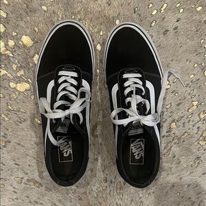 Vans Classic Black and White Lace-Up Shoes